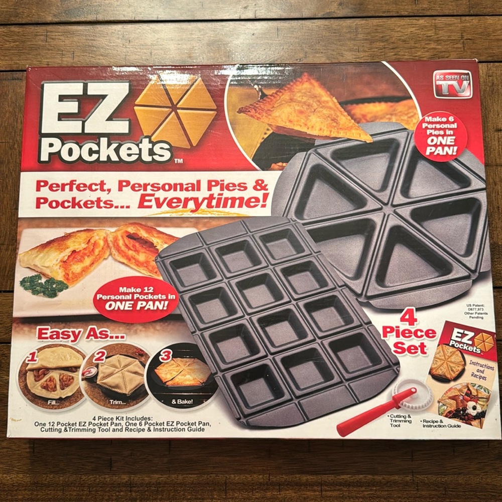 NIB As Seen on TV EZ Pockets Non Stick Steel Baking Pan Set